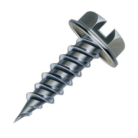 Sheet Metal Screw, #8 x 1-1/2 in, Plain Steel Flange Hex Head External Hex Drive, 250 PK MPN:HW8X1-1/2ZT