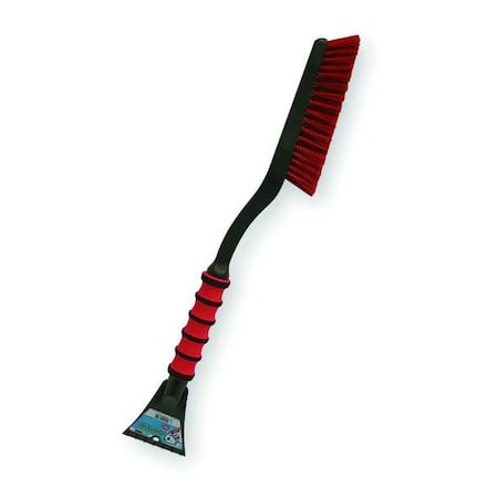 Snow Brush and Scraper, Foam Comfort Grip, 26 in Handle, Pivoting Head, 9 1/4 in Brush Head W MPN:532