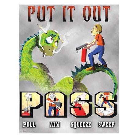 Safety Poster, Put it Out, Paper, 27 in W, 21 in H MPN:31P-023-01