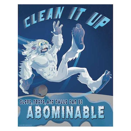 Safety Poster, Clean It Up, Paper, 27 in W, 21 in H MPN:31P-025-01