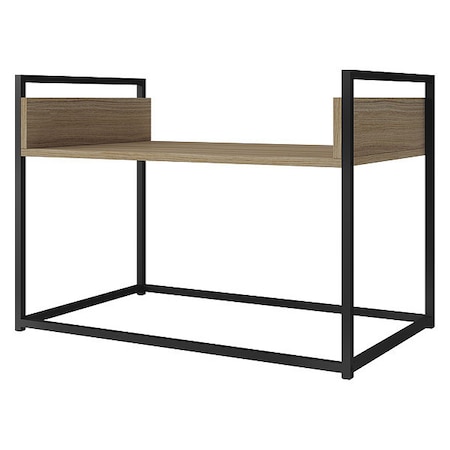 Rectangle Ellis Coffee Table, 27.76 W, 17.52 L, 19.69 H, MDP and Melamine, Dark Oak and Black MPN:119AMC152