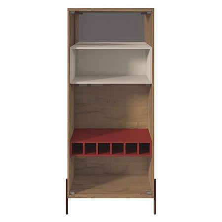 Wine Cabinet, 8-Bottle, 4 Shlv, Red/White MPN:350701