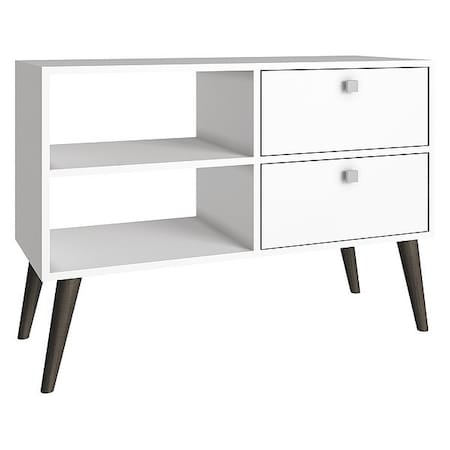 TV Stand, 2 Shelves, White MPN:3AMC129