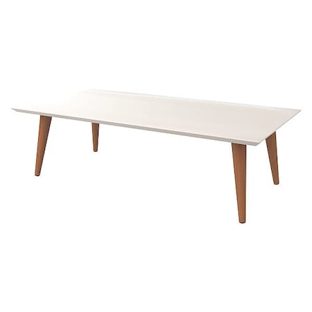 Rectangle Utopia Low Rectangle End Table in Off White, 40.15 W, 20.86 L, 11.81 H, MDF, White MPN:89452