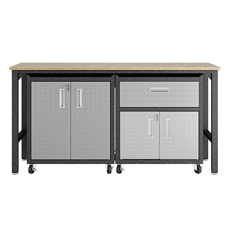 Fortress 2.0 Mobile Garage Cabinet, Gray, Steel MPN:15GMC