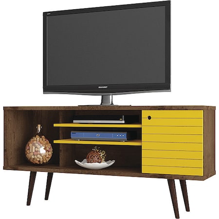 TV Stand, Mid Century, Yellow, 53.14