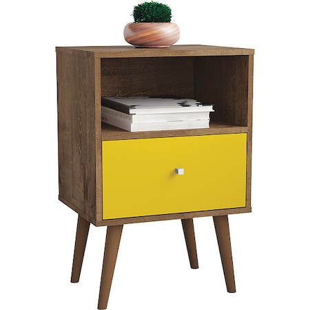 Nightstand, Mid CenturymBrown/Yellow MPN:203AMC94
