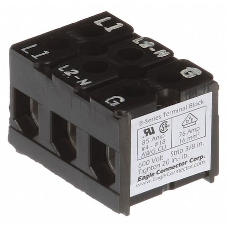 Terminal Block, Black, 3 3/4 in H MPN:2006143