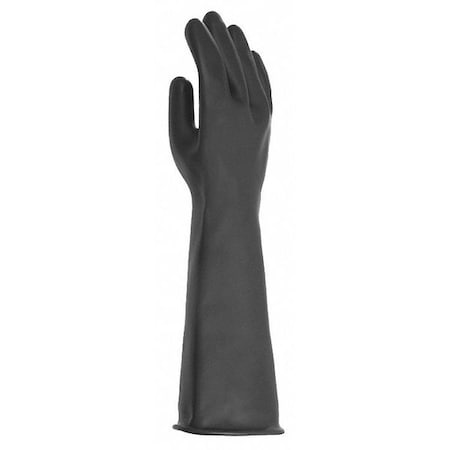 Chemical Resistant Gloves, Natural Rubber Latex, 18 in L, 40 mil, Black, 11, 1 PR MPN:286