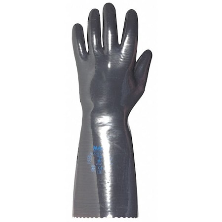 Chemical Resistant Gloves, Neoprene, 14 in L, 12.00 mil, Blue/Black, 9, 1 PR MPN:334