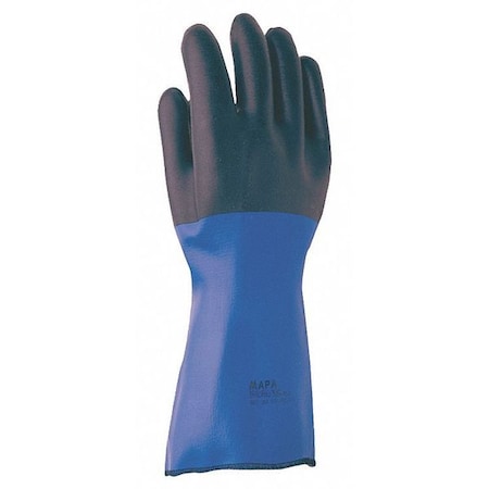 Chemical Resistant Gloves, Neoprene, 17 in L, Blue/Black, 9, 1 PR MPN:NL517
