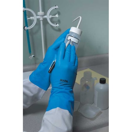 Chemical Resistant Gloves, Nitrile, 12 in L, 8.00 mil, Blue, 8, 10 PK MPN:472