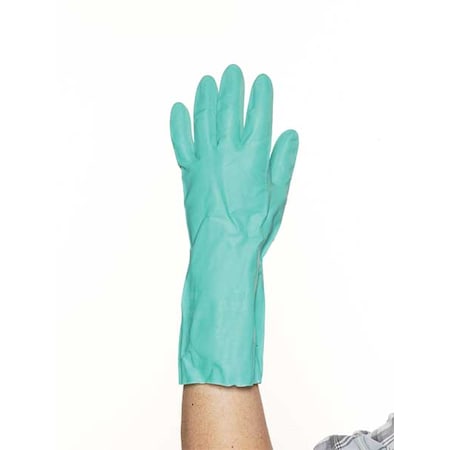 Chemical Resistant Gloves, Nitrile, 13 in L, 11.00 mil, Blue/Green, 7, 1 PR MPN:A-10