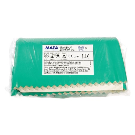Chemical Resistant Gloves, Nitrile, 13 in L, 13 mil, Green, 9, 1 PR MPN:AK-22