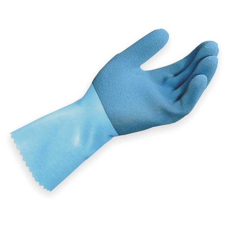 Chemical Resistant Gloves, Natural Rubber Latex, 12 in L, 45 mil, Blue, 6, 1 PR MPN:LL-301