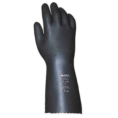Chemical Resistant Gloves, Neoprene, 14 in L, Black, 8, 1 PR MPN:NL-339