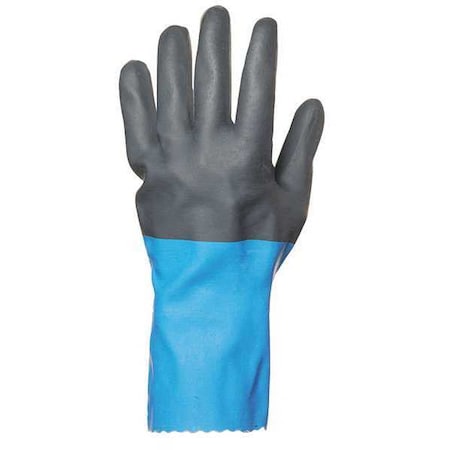 Chemical Resistant Gloves, Natural Rubber Latex / Neoprene, 14 in L, Blue/Black, 11, 1 PR MPN:NL-52