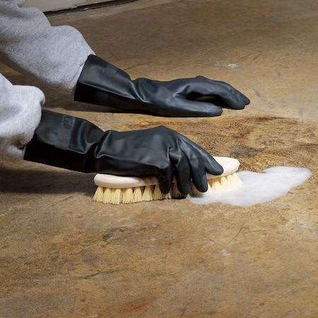 Chemical Resistant Gloves, Natural Rubber Latex / Neoprene, 12 1/2 in L, Black, 6, 1 PR MPN:420