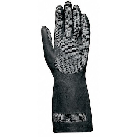 Chemical Resistant Gloves, Natural Rubber Latex / Neoprene, 12 1/2 in L, Black, 10, 1 PR MPN:420