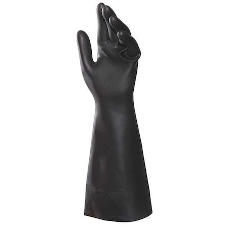 Chemical Resistant Gloves, Natural Rubber Latex / Neoprene, 16 in L, Black, 9, 1 PR MPN:450