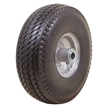 Flat Free Wheel, Polyurethane, 300 lb, Gray MPN:00015