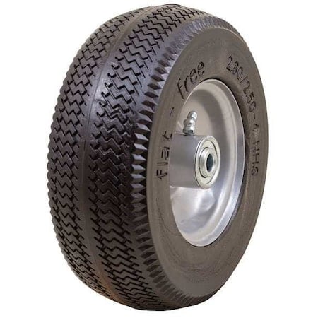 Flat Free Wheel, Polyurethane, 275 lb, Gray MPN:00026