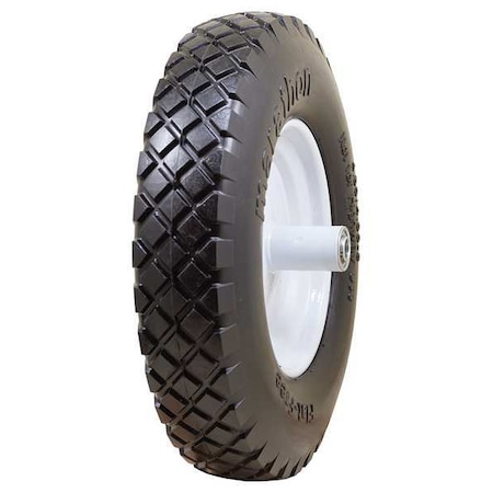 Flat Free Wheel, Polyurethane, 500lb, White MPN:00047