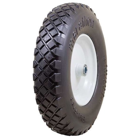 Flat Free Wheel, Polyurethane, 500lb, White MPN:00056