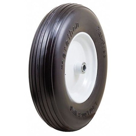 Flat Free Wheel, Polyurethane, 500lb, White MPN:00063
