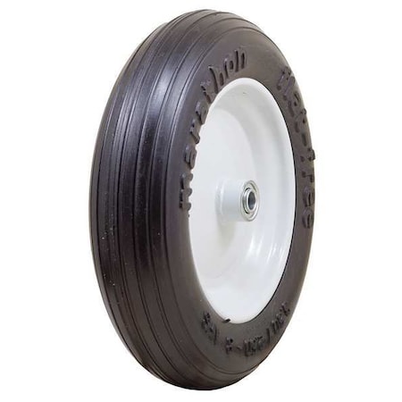 Flat Free Wheel, Polyurethane, 350lb, White MPN:00081