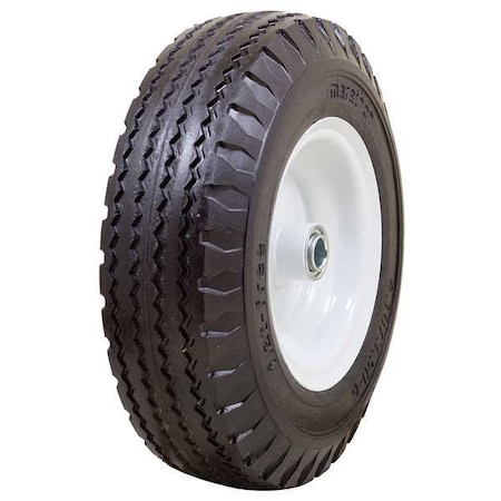 Flat Free Wheel, Polyurethane, 400lb, White MPN:00145