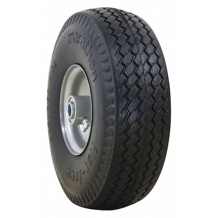 Flat Free Wheel, Polyurethane, 300 lb, Gray MPN:30030