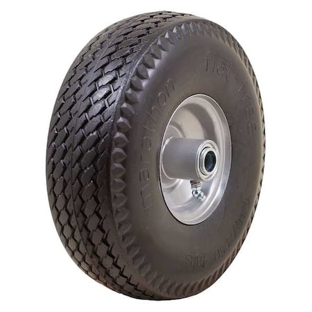 Flat Free Wheel, Polyurethane, 300 lb, Gray MPN:30031