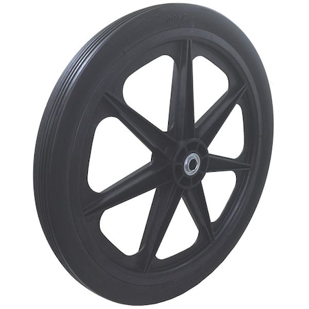Flat Free Wheel, Polyurethane, 250lb, Black MPN:92001