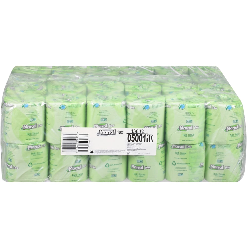 Marcal Pro 100% Recycled Bathroom Tissue, 2 Ply, White 500 Sheets Per Roll, Carton Of 48 Rolls (Min Order Qty 2) MPN:5001