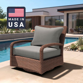 California Umbrella Deep Seat Cushion Rectangular Memory Foam Core Sunbrella Granite Fabric 199484072020