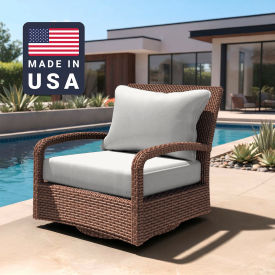 California Umbrella Deep Seat Cushion Rectangular Memory Foam Core Sunbrella Natural Fabric 199484072037