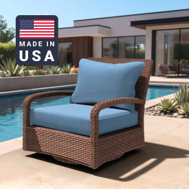 California Umbrella Deep Seat Cushion Rectangular Memory Foam Core Sunbrella Air Blue Fabric 199484072051
