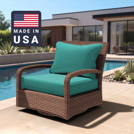 California Umbrella Deep Seat Cushion Rectangular Memory Foam Core Sunbrella Aruba Fabric 199484072082