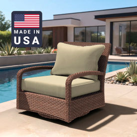 California Umbrella Deep Seat Cushion Rectangular Memory Foam Core Sunbrella Antique Beige Fabric 199484072099