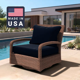 California Umbrella Deep Seat Cushion Rectangular Memory Foam Core Sunbrella Navy Fabric 199484072105