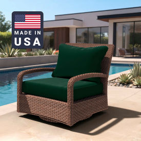 California Umbrella Deep Seat Cushion Rectangular Memory Foam Core Sunbrella Forest Green Fabric 199484072112