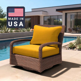 California Umbrella Deep Seat Cushion Memory Foam Core Sunbrella Sunflower Yellow Fabric 199484072136