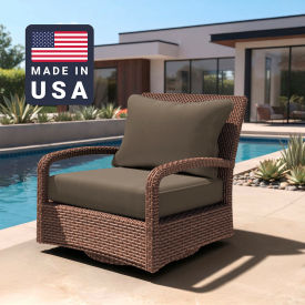 California Umbrella Deep Seat Cushion Rectangular Memory Foam CoreSunbrella Taupe Fabric 199484072143
