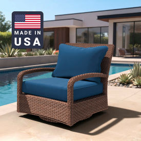 California Umbrella Deep Seat Cushion Rectangular Memory Foam Core Sunbrella Regatta Fabric 199484072174