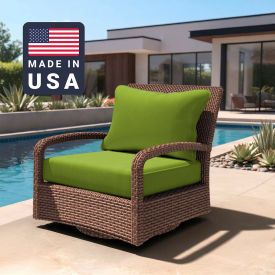 California Umbrella Deep Seat Cushion Rectangular Memory Foam Core Sunbrella Macaw Fabric 199484072242