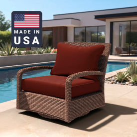 California Umbrella Deep Seat Cushion Rectangular Memory Foam CoreSunbrella Terracotta Fabric 199484072259