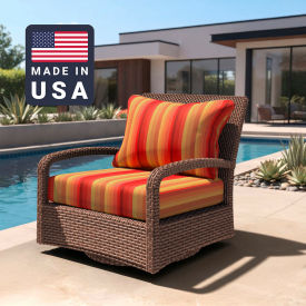 California Umbrella Deep Seat Cushion Rectangular Memory Foam Core Sunbrella Astoria Sunset Fabric 199484072266