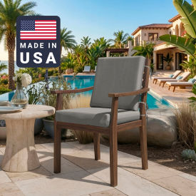 California Umbrella Dining Chair Cushion Square Memory Foam Core Sunbrella Granite Fabric 199484072587