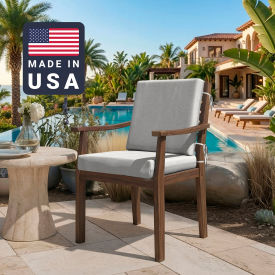 California Umbrella Dining Chair Cushion Square Memory Foam Core Sunbrella Natural Fabric 199484072594